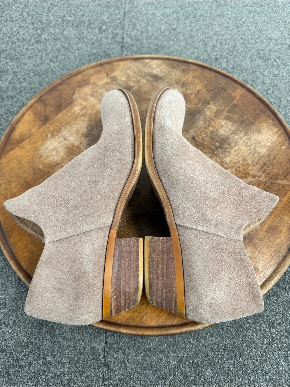 Lucky Brand Boots Wm 8 M Brett Beige Taupe Suede Low Heel Booties